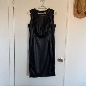 NWOT Calvin Klein Faux Leather Work Dress